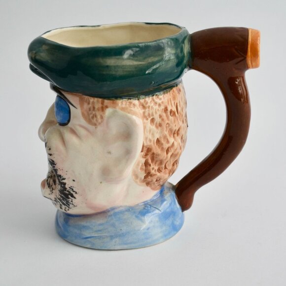 Vintage Japan Pirate Head Mug Face Stein Winking Eye Patch Ceramic 1950s - Picture 4 of 7